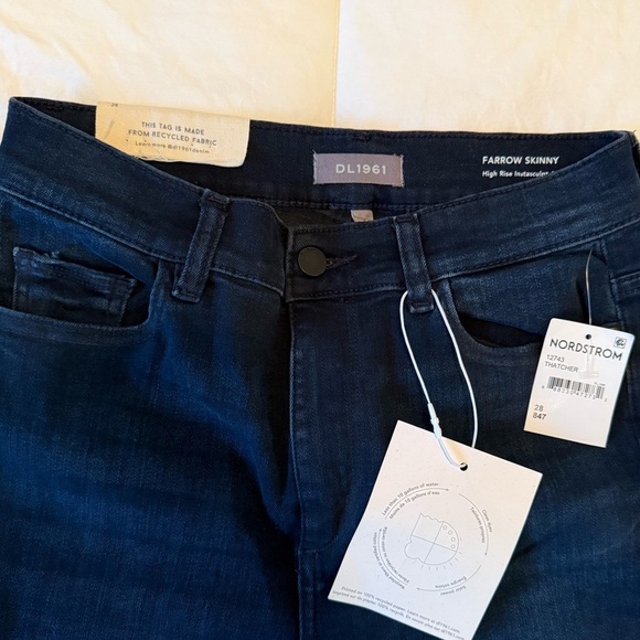 DL1961 Farrow Skinny High Rise Jeans in Deep Indigo NWT - Picture 3 of 11